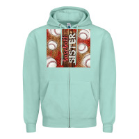 Seafoam baseball sister Zipper Hoodie - TumblerDesignByShophia