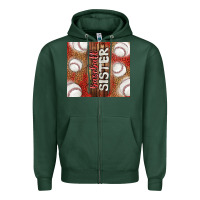 Sports Green baseball sister Zipper Hoodie - TumblerDesignByShophia