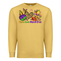 Antique Gold peace love mardi gras olivia Premium Sweatshirt - OliviaCreatesArt