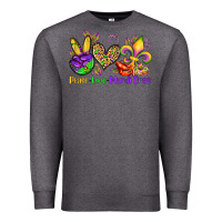 Charcoal Heather peace love mardi gras olivia Premium Sweatshirt - OliviaCreatesArt