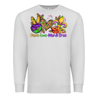 Dove Grey peace love mardi gras olivia Premium Sweatshirt - OliviaCreatesArt