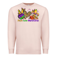 Pale Pink peace love mardi gras olivia Premium Sweatshirt - OliviaCreatesArt