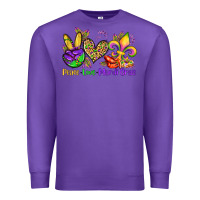 Purple peace love mardi gras olivia Premium Sweatshirt - OliviaCreatesArt