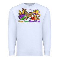 White peace love mardi gras olivia Premium Sweatshirt - OliviaCreatesArt