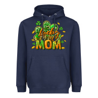Navy Lucky Mom  St. Patrick's Day Heavyweight Hoodie - CowGirlArtShop