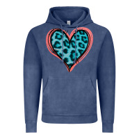 Vintage Denim Blue Leopard Heart Vintage Hoodie - Jasminsmagicworld