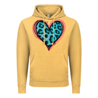 Vintage Mustard Blue Leopard Heart Vintage Hoodie - Jasminsmagicworld