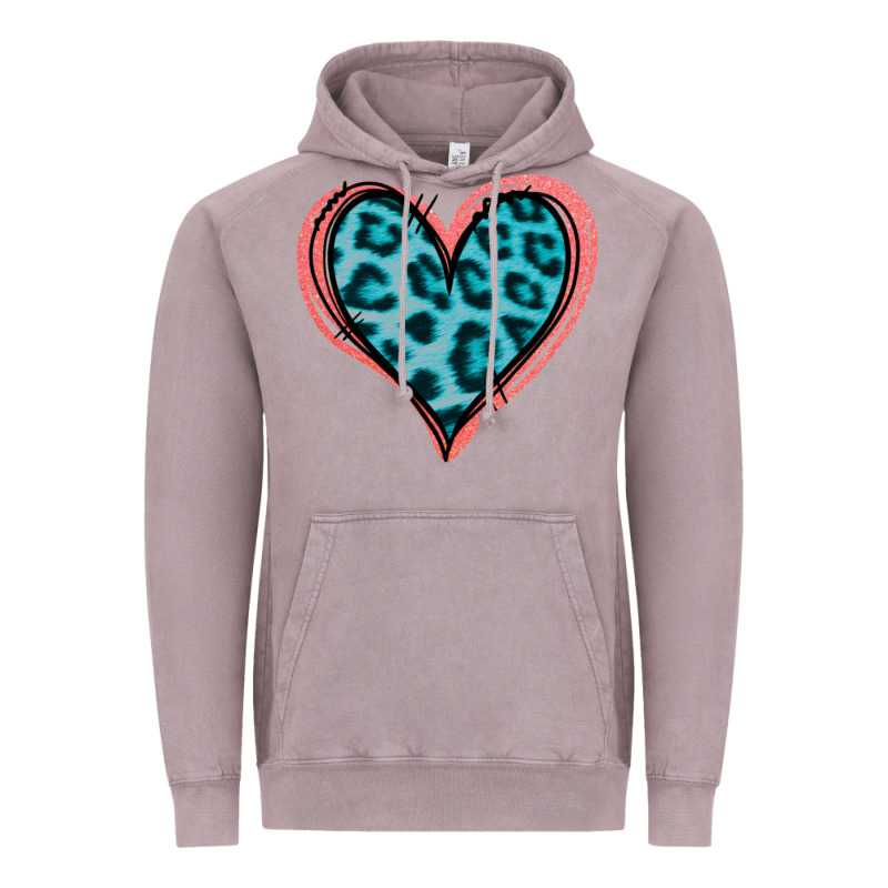Blue Leopard Heart Vintage Hoodie by Jasminsmagicworld | Teevron