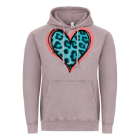 Vintage Zinc Blue Leopard Heart Vintage Hoodie - Jasminsmagicworld
