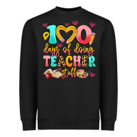Black 100 days of doing teacher stuff Heavyweight Sweatshirt - Artiststas