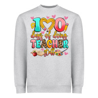Heather Grey 100 days of doing teacher stuff Heavyweight Sweatshirt - Artiststas
