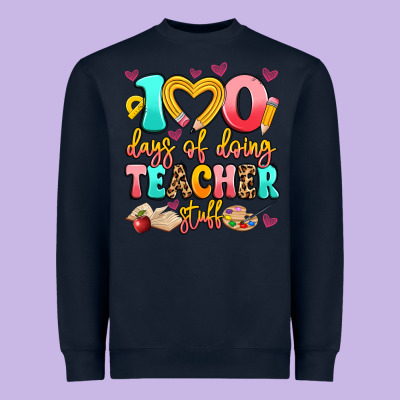 100 Days Of Doing Teacher Stuff Heavyweight Sweatshirt Designed By Artiststas