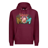 Burgundy Show mom pig Premium Hoodie - CowGirlArtShop