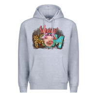 Heather Grey Show mom pig Premium Hoodie - CowGirlArtShop