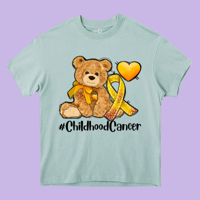 Childhood Cancer And Cancer Ribbon Heavy Core Tee Designed By Adodesignshop