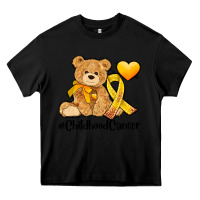 Black childhood cancer and cancer ribbon Heavy Core Tee - AdoDesignShop