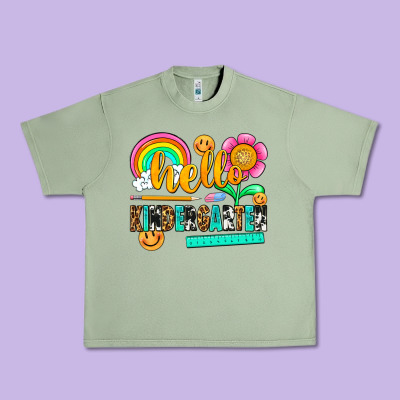 Hello Kindergarten Urban Heavy Tee Designed By Nancycooperartshop