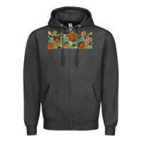 Charcoal Heather boho plant Zipper Hoodie - TumblerDesignByShophia