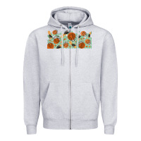 Heather Grey boho plant Zipper Hoodie - TumblerDesignByShophia