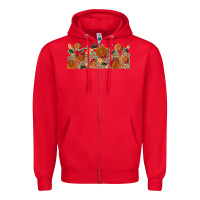 Red boho plant Zipper Hoodie - TumblerDesignByShophia
