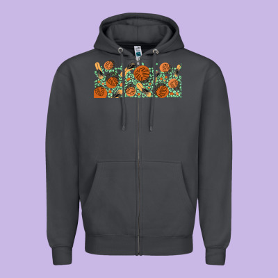 Boho Plant Zipper Hoodie Designed By Tumblerdesignbyshophia