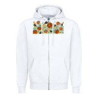 White boho plant Zipper Hoodie - TumblerDesignByShophia