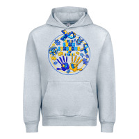 Heather Grey World Down Syndrome Day Urban Hoodie - CowhideDigitalArt