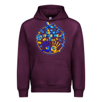 Mauve Wine World Down Syndrome Day Urban Hoodie - CowhideDigitalArt