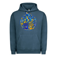 Pigment Midnight Navy World Down Syndrome Day Urban Hoodie - CowhideDigitalArt