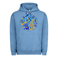 Pigment Pebble Blue World Down Syndrome Day Urban Hoodie - CowhideDigitalArt