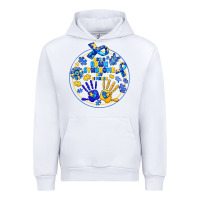 White World Down Syndrome Day Urban Hoodie - CowhideDigitalArt