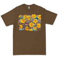 Cacao aztec sunflower leopard background Premium Tee - AdoDesignShop