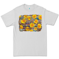 Dove Grey aztec sunflower leopard background Premium Tee - AdoDesignShop