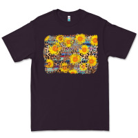 Plum aztec sunflower leopard background Premium Tee - AdoDesignShop