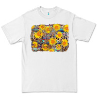 White aztec sunflower leopard background Premium Tee - AdoDesignShop