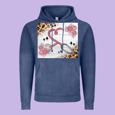 Customized Leopard Floral Nurse Vintage Hoodie Designed By Maliassmallbusiness