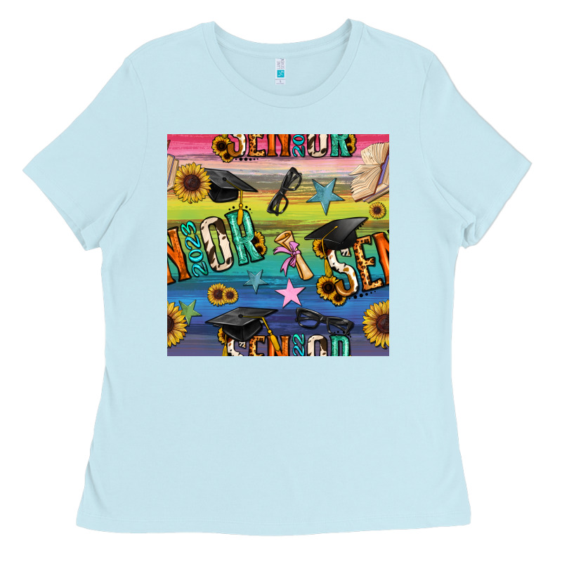 Graduation Seamless Pattern Ladies Tee by BundleAndBundleShop | Teevron