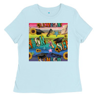 Baby Blue graduation seamless pattern Ladies Tee - BundleAndBundleShop