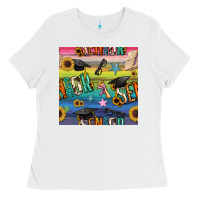 White graduation seamless pattern Ladies Tee - BundleAndBundleShop