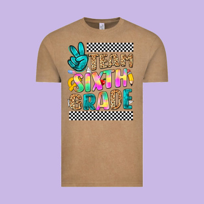Team Sixth Grade Vintage Tee Designed By Nancycooperartshop