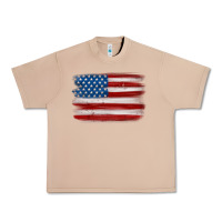 Burro american flag distressed background Urban Heavy Tee - MaliasSmallBusiness