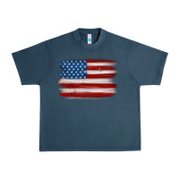 Midnight Navy american flag distressed background Urban Heavy Tee - MaliasSmallBusiness