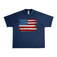 Navy american flag distressed background Urban Heavy Tee - MaliasSmallBusiness