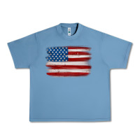 Pebble Blue american flag distressed background Urban Heavy Tee - MaliasSmallBusiness