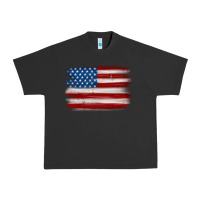 Pigment Black american flag distressed background Urban Heavy Tee - MaliasSmallBusiness