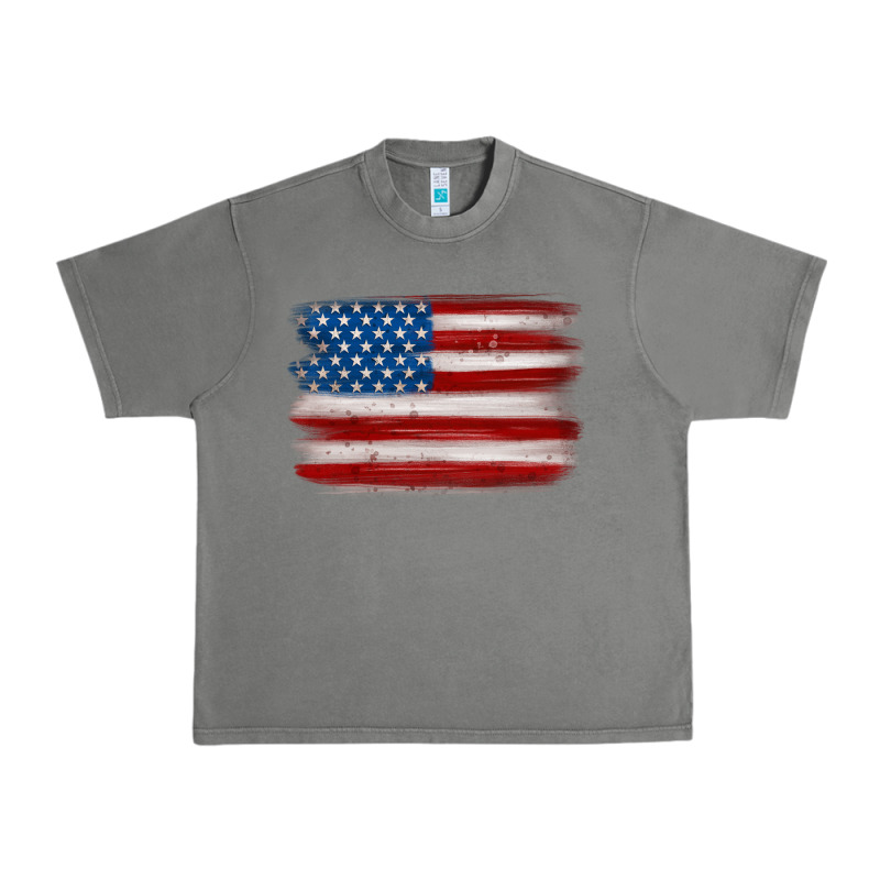 American Flag Distressed Background Urban Heavy Tee by MaliasSmallBusiness | Teevron