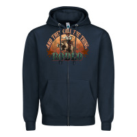 Navy And they call the thing rodeo bull bullfighter Zipper Hoodie - HowdyJamesFarm
