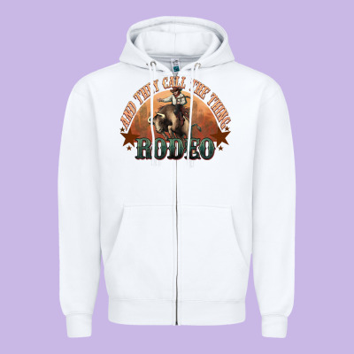 And They Call The Thing Rodeo Bull Bullfighter Zipper Hoodie Designed By Howdyjamesfarm