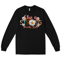 Black Western She Is Strong Long Sleeve Tee - LillyAllenDesigns