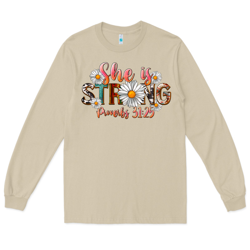 Western She Is Strong Long Sleeve Tee by LillyAllenDesigns | Teevron